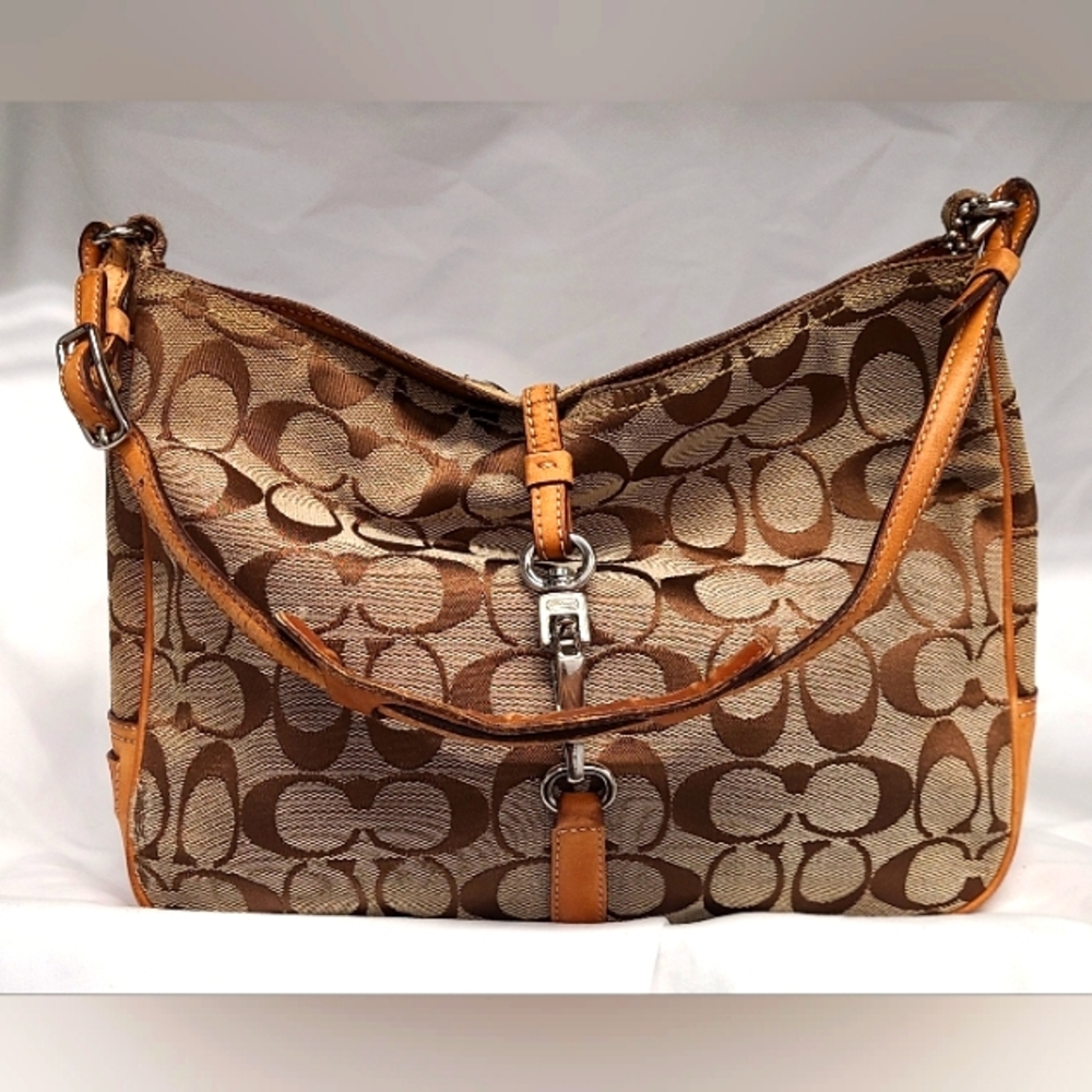 Vintage Coach Signature Hampton Hobo Shoulder Bag